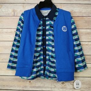Button up shirt with vest